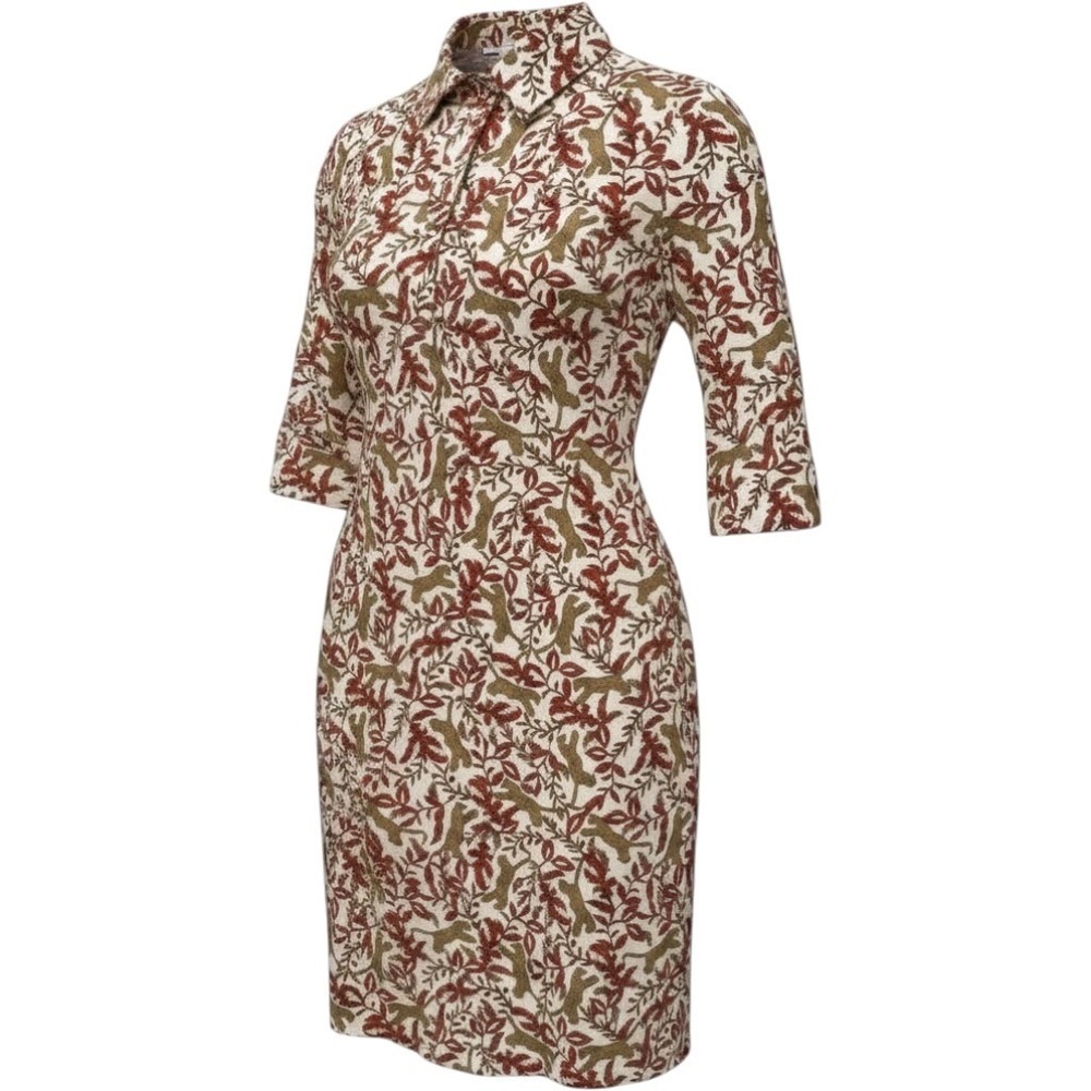 Jude Connally Sloane Dress Womens Medium Cream Jungle Cheetah NWT 101186